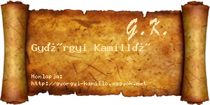 Györgyi Kamilló névjegykártya
