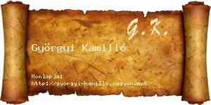 Györgyi Kamilló névjegykártya