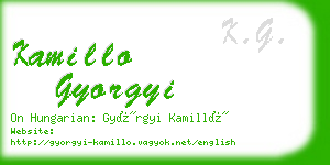 kamillo gyorgyi business card
